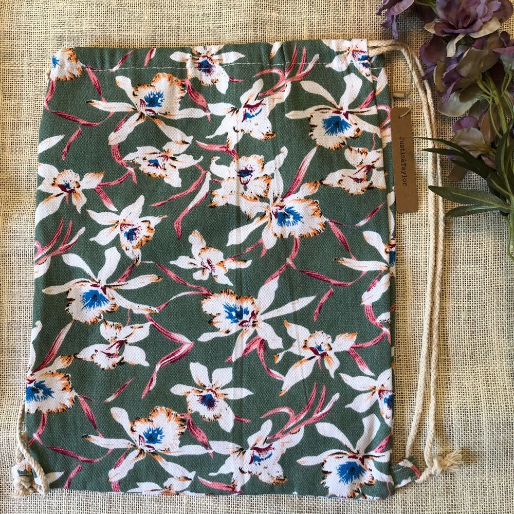 Floral drawstring backpack